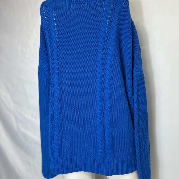 Cotton On oversized cable knit sweater in cobalt blue Size Small - Picture 8 of 8